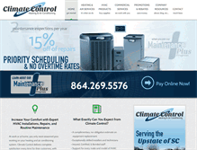 Tablet Screenshot of climatecontrolsc.com